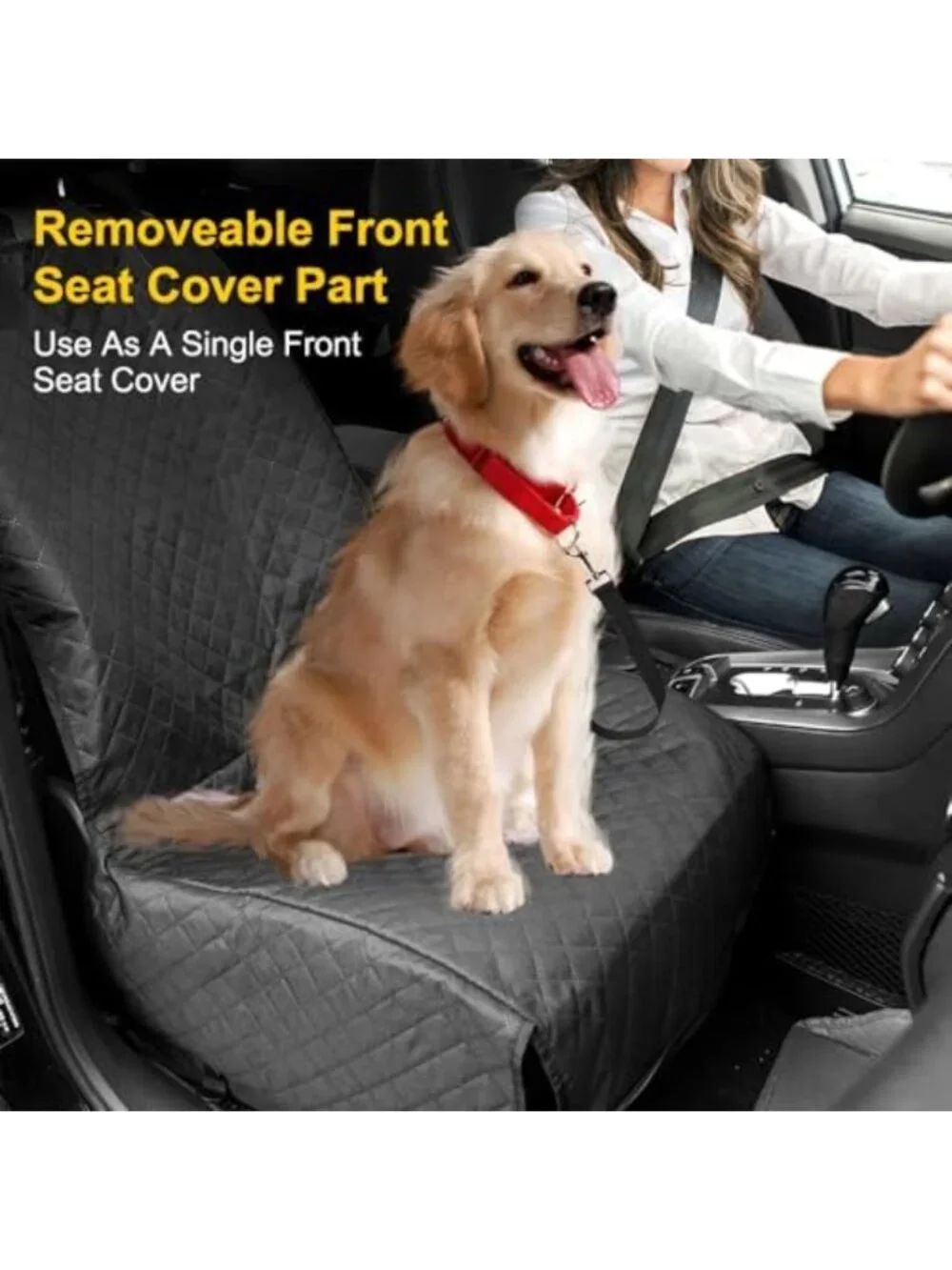 6-in-1 Waterproof Car Seat Cover for Back Seat, Anti-Slip Dog Hammock, Mesh